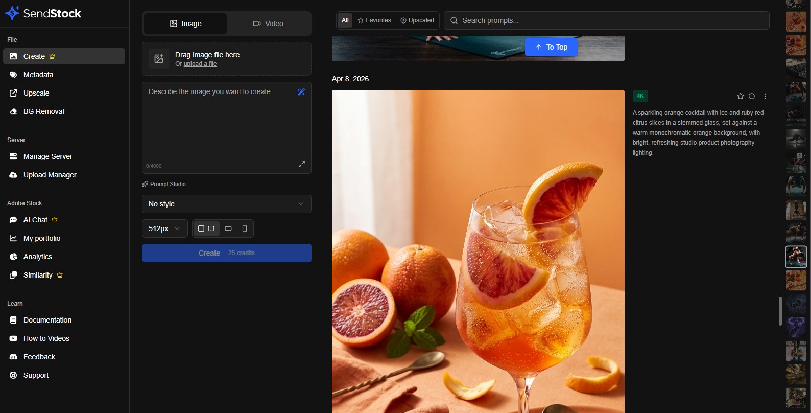 AI image generation in SendStock AI